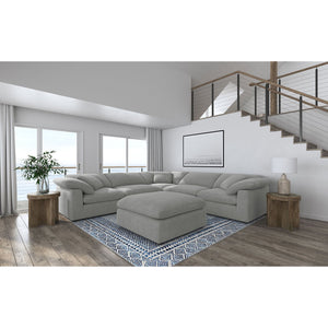 English Elm Segoura Boucle Six Piece Modular Sectional with Feather Blend Cushions for Living Rooms B062S01842