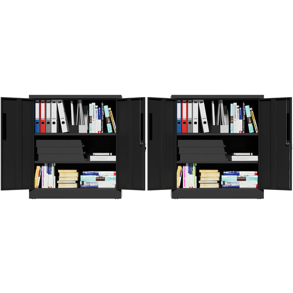 English Elm Metal Lockable Steel Cabinet Two Adjustable Shelves Garage Office Utility Storage T2398P442669