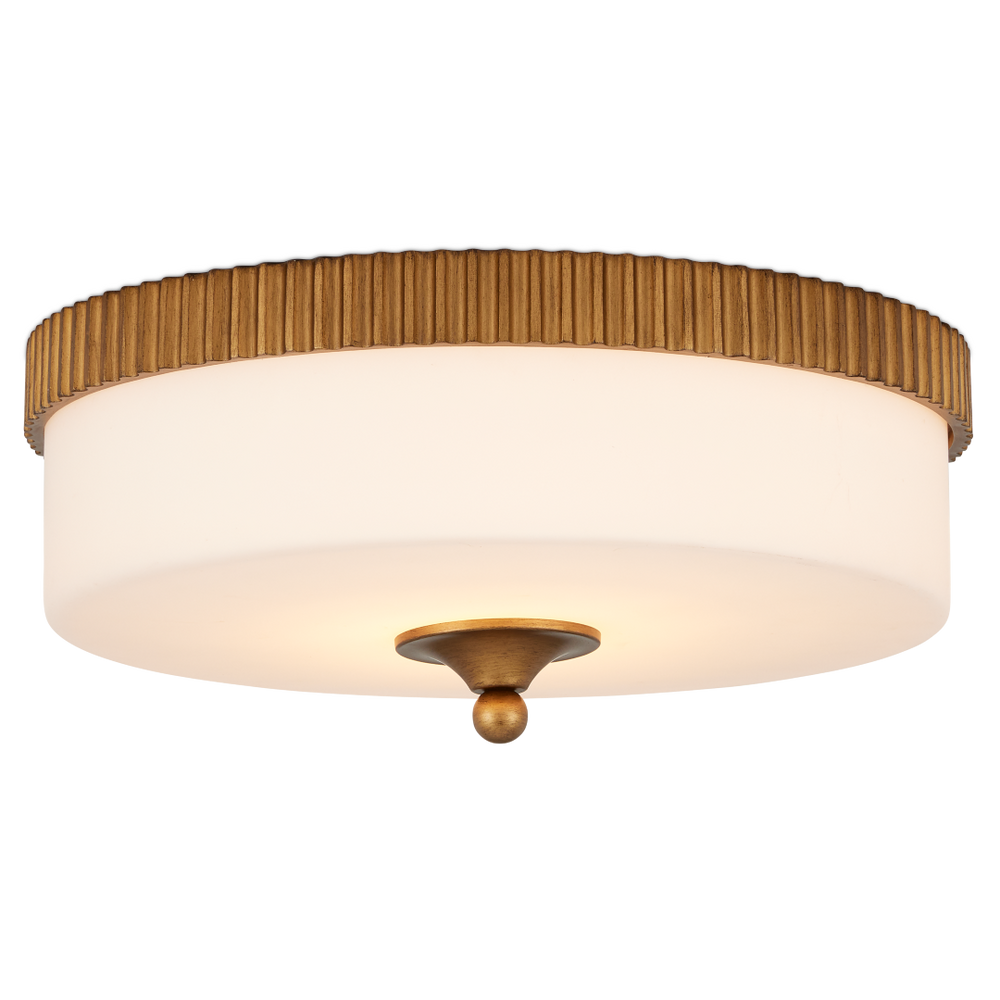Bryce Gold Flush Mount - Elegant Contemporary Dome Ceiling Light with Integrated LED & Frosted Glass