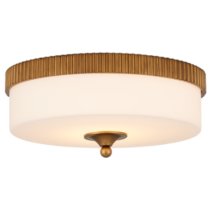 Bryce Gold Flush Mount - Elegant Contemporary Dome Ceiling Light with Integrated LED & Frosted Glass