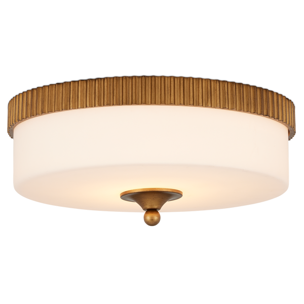 Bryce Gold Flush Mount - Elegant Contemporary Dome Ceiling Light with Integrated LED & Frosted Glass