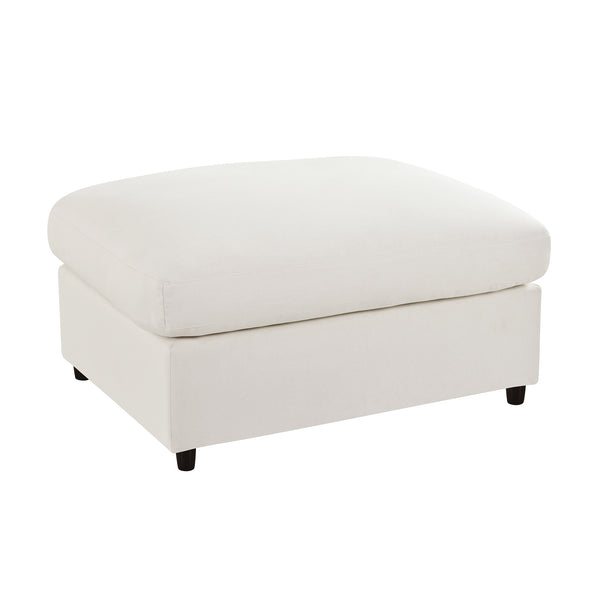 English Elm U_style Six Seat Chenille U Shaped Sectional Modular Sofa with Movable Ottomans Beige WY000474AAA