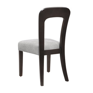 English Elm Dining Side Chairs Set of 2 Gray Chenille Upholstered with Rubberwood Legs for Kitchen N779P236958E