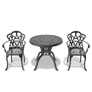 English Elm 3-Piece Cast Aluminum Patio Furniture Set With Beige Cushions - Stylish, Durable, And Easy Assembly! W1710S00059