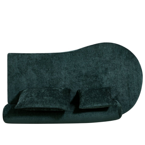 English Elm 138.6" Curved Modular Sectional Sofa Low Profile High Density Foam Living Room Lounge Dark Green N767P366006D