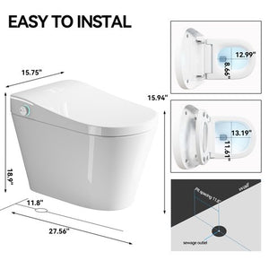 English Elm Unique Smart Bidet Toilet with Auto Open Seat Warm Dryer and Hands Free Flush W3133P414562