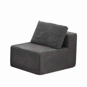 English Elm Modular Floor Sectional Corduroy Sofa Configurable L Shape or U for Living Room Gray W1143P313662