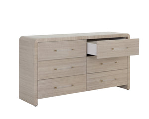 Sunpan Atherton Dresser - Modern Global Design with Soft-Closing Drawers & Unique Raffia Texture Finish