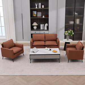 English Elm Ts Cat Paw Faux Leather Accent Chair Nordic Retro Single Seat for Bedroom Lounge Brown W2311P457724
