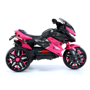 English Elm Kids 12v Battery Powered Ride on Motorcycle with Light up Wheels and Training Stabilizers W1760P252033