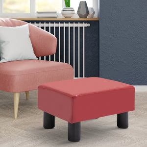 English Elm Homcom Stylish Faux Leather Ottoman Footrest - Compact Rectangular Padded Stool For Any Space W2225P217642