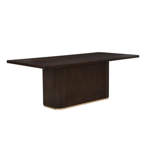 English Elm Christopher Knight Home® - 84" Rectangular Dining Table - Dark Brown Solid Wood & Mdf, Seats 6-8, Easy Assembly & Care N771P296162B_N771P296163B