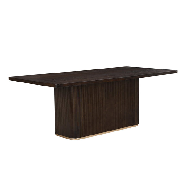 English Elm Christopher Knight Home® - 84" Rectangular Dining Table - Dark Brown Solid Wood & Mdf, Seats 6-8, Easy Assembly & Care N771P296162B_N771P296163B