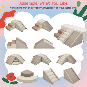 English Elm 9-piece Soft Foam Toddler Climbing Play Set with Velcro Blocks for Indoor Playrooms Colorful N710P444692E