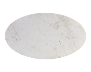 Sunpan Kiara Coffee Table - Elegant White Marble Top with Gunmetal Base, Modern Minimalist Design for Your Home Oval - 47W x 27.5D x 17H