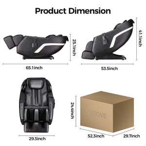 English Elm Massage Recliner Sl Track Full Body Airbag Zero Gravity Chair with Bluetooth Speaker W73063480