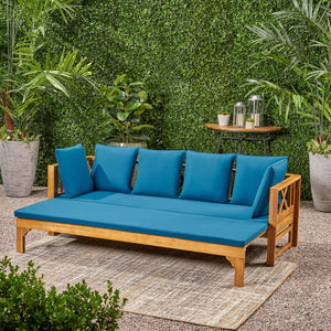 English Elm Christopher Knight Home® - Outdoor Extendable Acacia Wood Sofa Daybed - Versatile, Water-Resistant Lounge Chair For Patios 74327.00DT