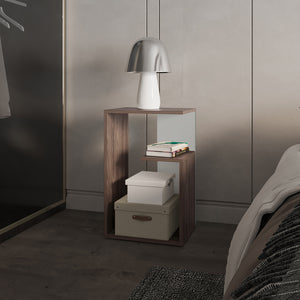 English Elm Side Table Sallis — Compact Engineered Wood Accent Table with Open Shelf, Portable Space-Saving Design Multi B092P309176