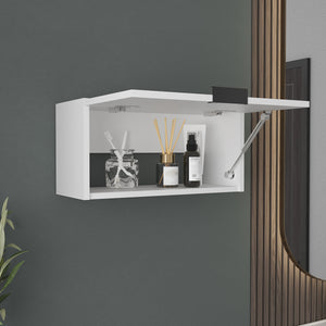 English Elm Wall Wall Cabinet White 1 Door 1 Shelf – Modern Engineered Wood Bathroom Kitchen Storage 20" Wрем B097P369425