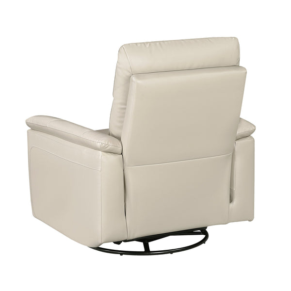 English Elm Luxury Premium Leather Recliner with 360° Swivel, Gentle Glide, High-Density Foam & Pocket Coils taupe 36 L x 30.5 W x 26 H B011P395827