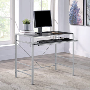OSP Home Furnishings Zephyr Computer Desk Black/Silver