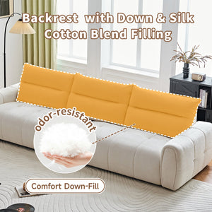 English Elm Premium Chenille High-back Sofa Solid Hardwood Frame Ergonomic Seat for Spacious Living Beige W1765S00137