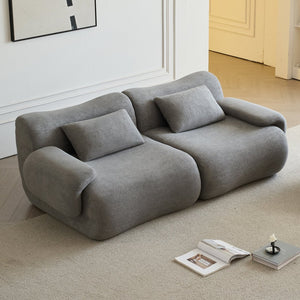 English Elm H-017-not Sherpa Armless Modular Sectional Unit Plush High Density Foam Living Room Sofa Antique Gray W3622P346245