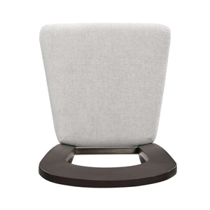 English Elm Dining Side Chairs Set of 2 Gray Chenille Upholstered with Rubberwood Legs for Kitchen N779P236958E