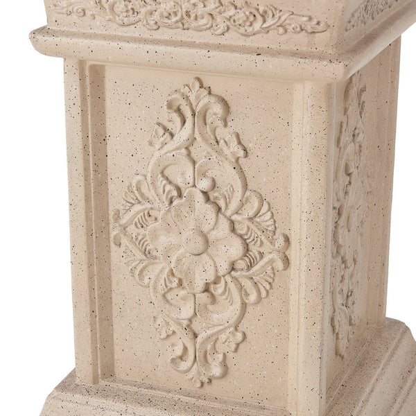 English Elm Pedestal Column Plant Stand Handcrafted Mgo for Indoor Outdoor Decor Display N772P382568S