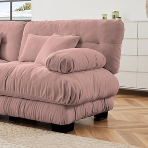 English Elm Pariss Modular Rsf Sectional Unit Blush Chenille Armless Sofa with Foam Cushioning W714P253477