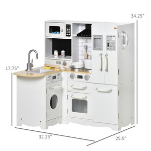 English Elm Qaba Corner Play Kitchen Set with Sound Effects Realistic Appliances Mdf Construction W2225P217656