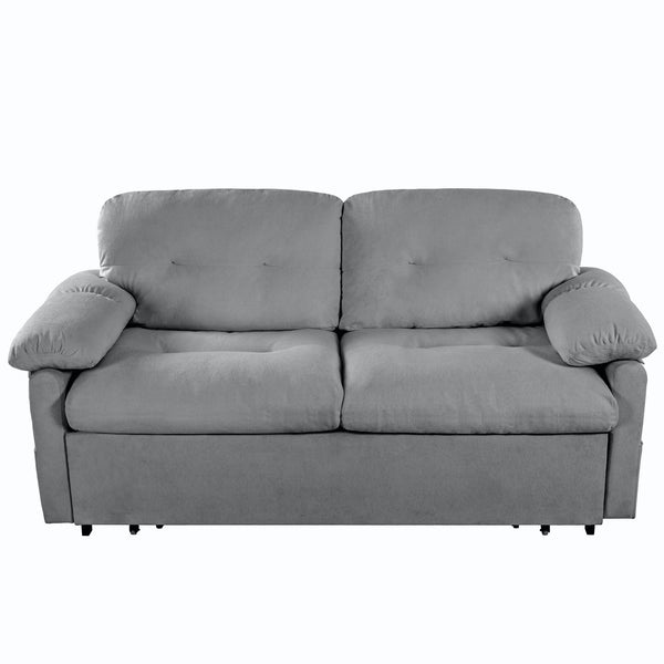 English Elm (old: W3163p269700) Convertible Chenille Sleeper Loveseat with Queen Pullout and Rolling Casters Grey W3163S00101