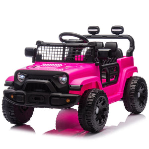 English Elm 24v Kids Ride on Car with Parental Remote Four Wheel Suspension Led Lights Bluetooth Pink W1578P235081