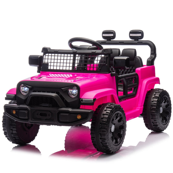 English Elm 24v Kids Ride on Car with Parental Remote Four Wheel Suspension Led Lights Bluetooth Pink W1578P235081