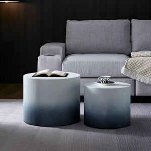 English Elm Mdf Nesting Table Set of 2 Two-tone Geometric Modern Living Room Accent Pair W876P309992