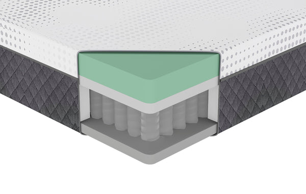 English Elm 12" Full Gel-Infused Green Tea Memory Foam Hybrid Mattress, 12" Plush Pocket Coils, Breathable USA-made B011P218277