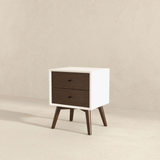 English Elm Ashcroft Furniture - Caroline Mid Century Modern Style White Night Stand 2-Drawer