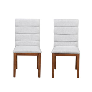 English Elm Walnut Tufted Upholstery Dining Chairs Set of 2 – Ergonomic High-Density Foam, Durable Stitching, Compact Elegance N842P299015B
