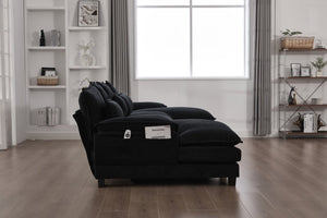 English Elm United We Win U-Shaped Cloud Couch, 110" Chenille Modular Sectional Sofa With Memory Foam & Storage W1568S00217-GIGA