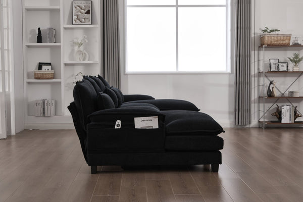 English Elm United We Win U-Shaped Cloud Couch, 110" Chenille Modular Sectional Sofa With Memory Foam & Storage W1568S00217-GIGA