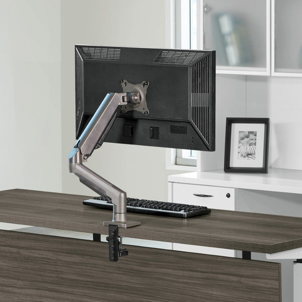 OSP Home Furnishings Single Monitor Arm with Gas Spring Mechanism for Ergonomic Desk Setup and Cable Management SPX3020SMA