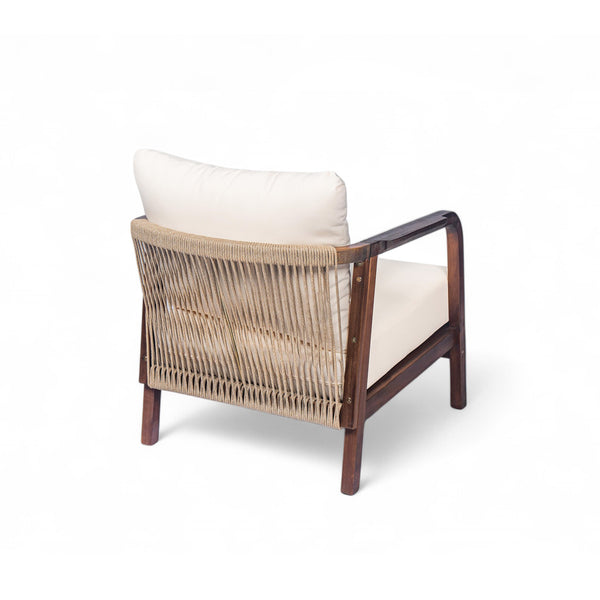 English Elm Christopher Knight Home® - 28" Outdoor Lounge Chair - Woven Backrest, Solid Wood Frame, Plush Cushions For Patio Relaxation N767P255015D_2