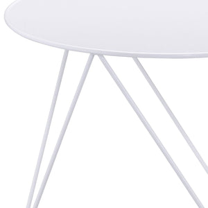 English Elm White Modern Geometric Metal Accent Table for Small Spaces — Durable Powder-Coated Scratch-Resistant Design B062P186454