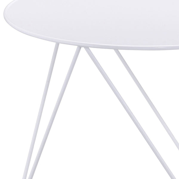 English Elm White Modern Geometric Metal Accent Table for Small Spaces — Durable Powder-Coated Scratch-Resistant Design B062P186454