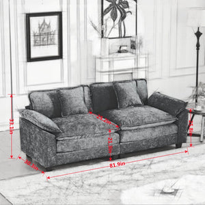 English Elm Wider Armrest Loveseat: Modern Chenille Couch With Modular Design For Ultimate Comfort & Style W1143S00036-GIGA