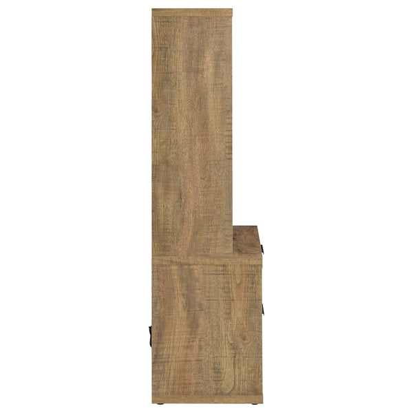 English Elm Geary Mango 3-Shelf Bookcase with Lockable Top Drawer, USB Port, Engineered Wood, Display & Secure Storage B062P375563