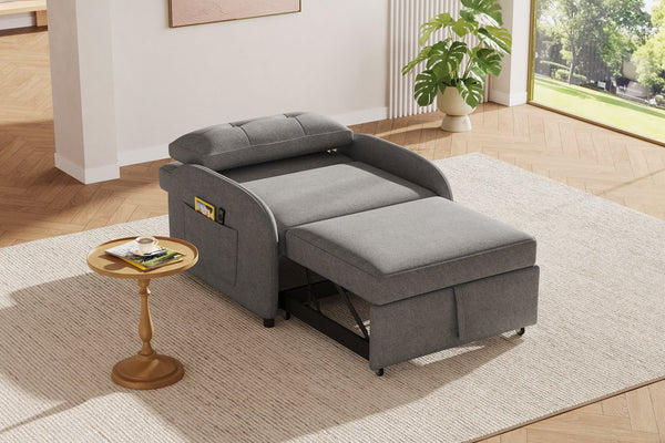 English Elm Christopher Knight Home® - (Old 3-in-1 Convertible Sleeper Sofa Bed with Pillow & Pocket, Compact Loveseat with Pull-Out Bed and Wheels Grey N765P34284849G