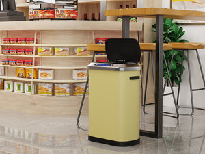English Elm 50L Smart automatic Trash Can with Silent Slow-Close Lid, Motion Sensor, Durable 0.45mm Steel Body Yellow W1550P247984