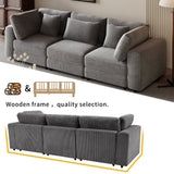 English Elm [ Video Provided] 105'' 3 Seater Sofa With Removable Back Cushions and 5 Pillows , For Living Room, Apartment, Spacious Space