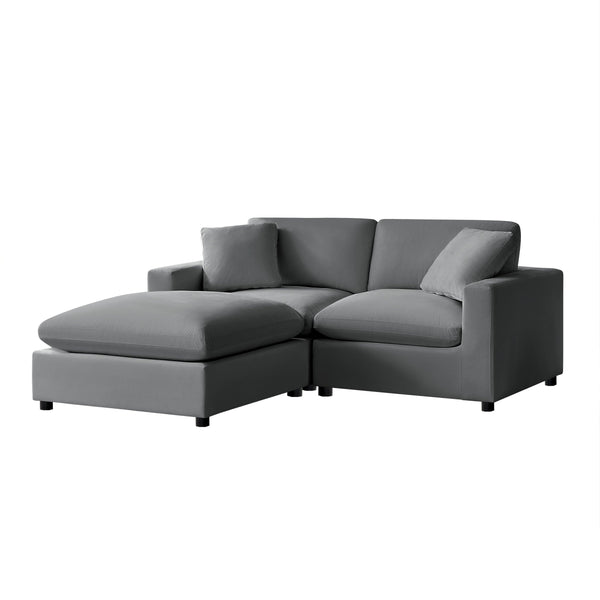 English Elm Caylie Modular 3-Piece Chofa Set - Charcoal Upholstery, Versatile Design For Ultimate Comfort & Style B050S00024